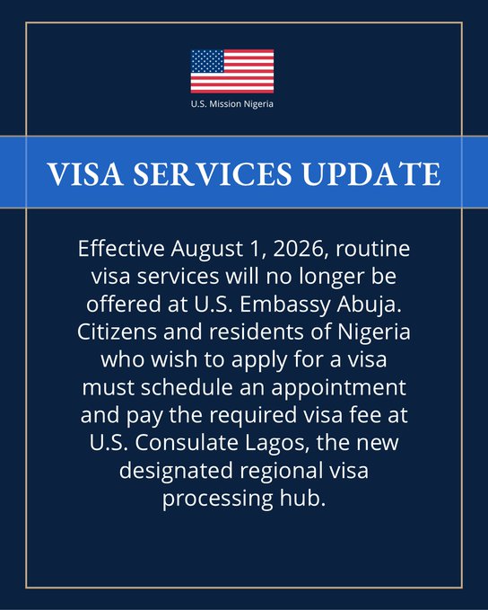 US Designates Lagos as Visa Processing Hub (News Central TV)