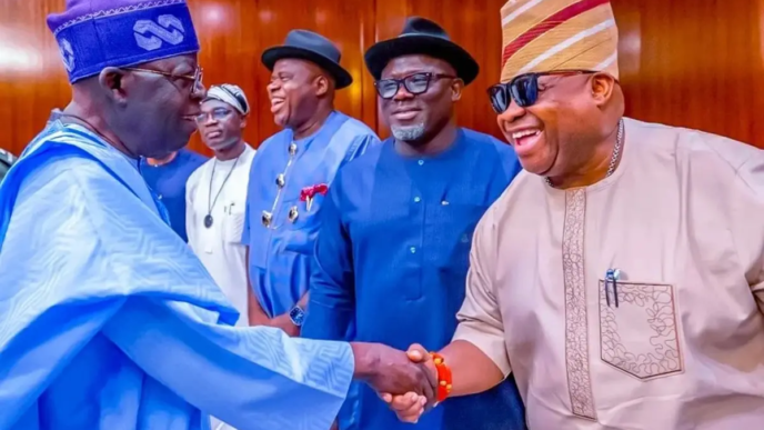Osun State Governor Ademola Adeleke with President Bola Tinubu.