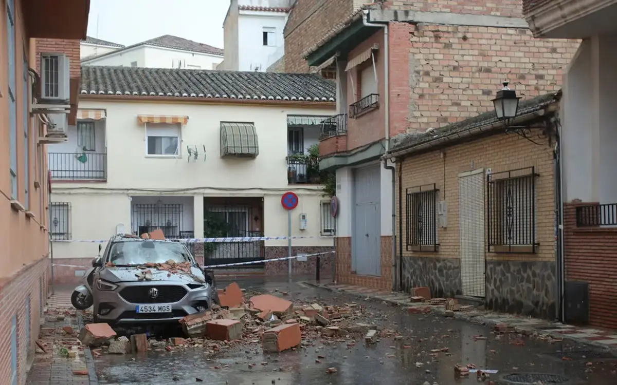 Damage in Armilla, near Granada, following a rare 5.0-magnitude earthquake that struck overnight. (EPA Images pic)
