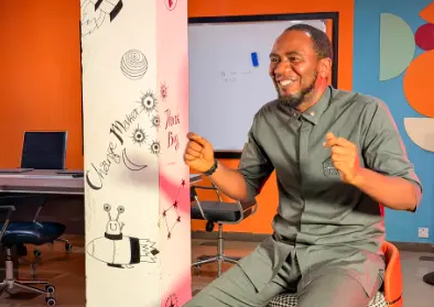 Chibuike Aguene, CEO of BildUP AI, during an interview with bird story agency.