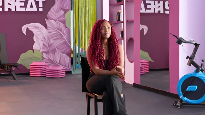 Hamrawit Gizaw, Founder of AfroHeat Fitness and Exercise Program Architect, during an interview with bird story agency in her gym AfroHeat Fitness in Addis Ababa, Ethiopia