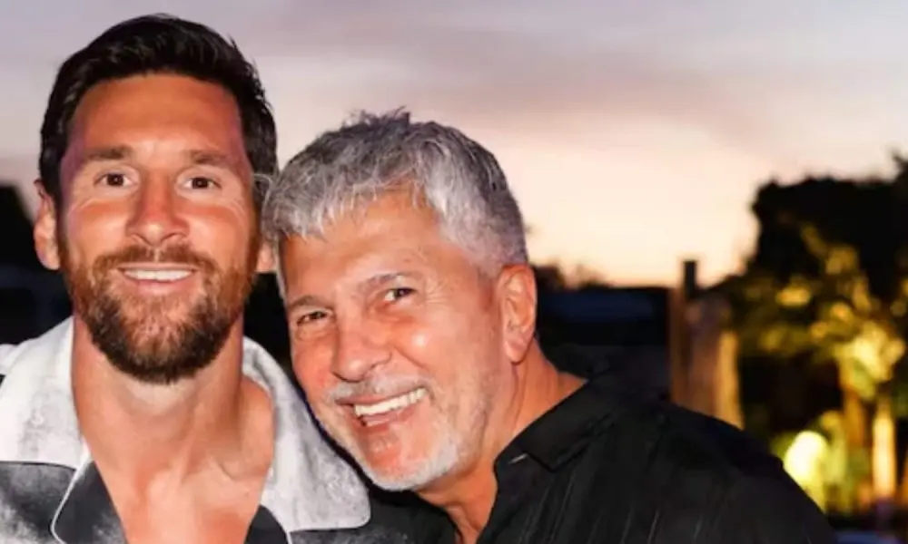 Lionel Messi and his father, Jorge Messi