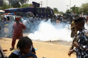 Pensioners Storm Lagos Govt Office, Get Tear-Gassed (News Central TV)