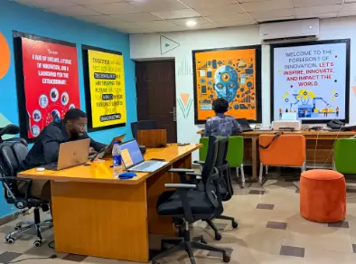 The interior of BildUp AI office in Enugu, Nigeria.