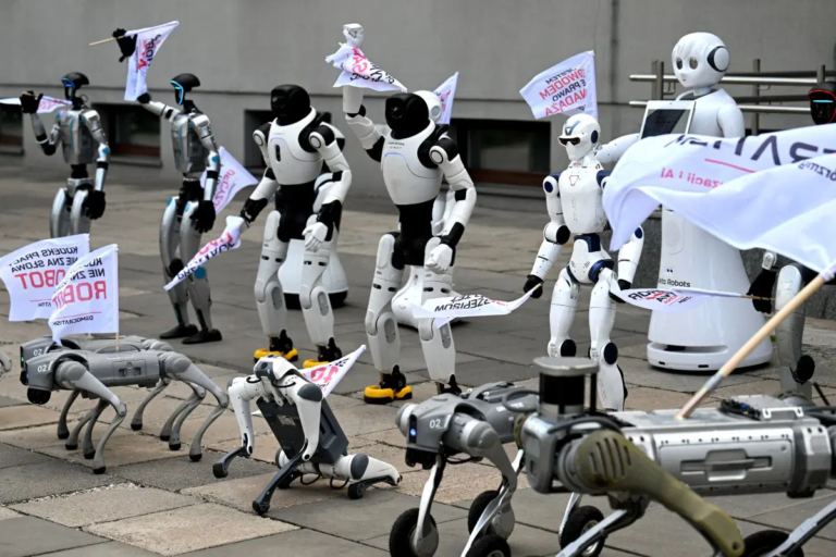 30 Robots Protest in Poland Over AI Regulation