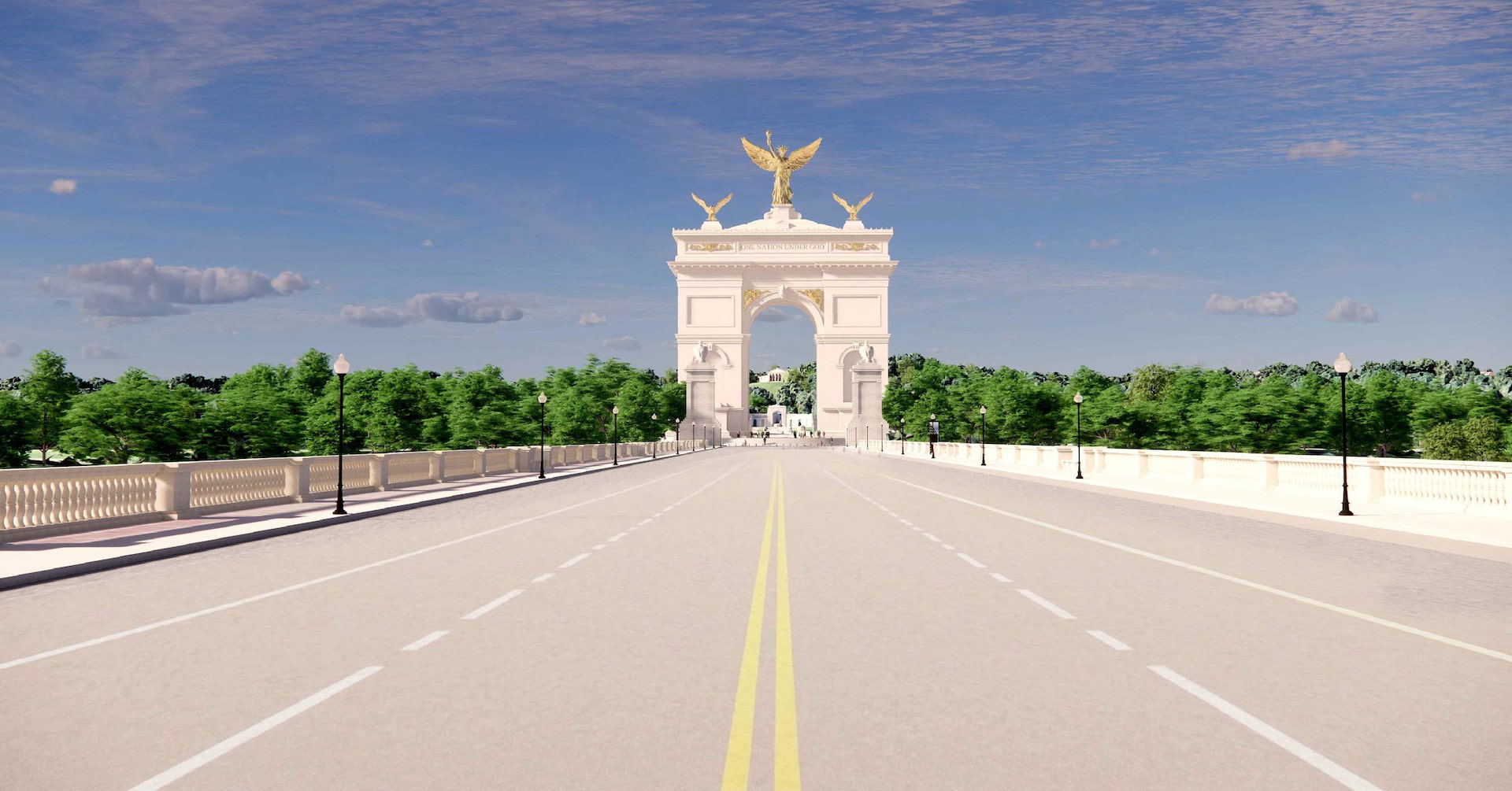 Trump says that the planned arch will serve as a military base (News Central TV)