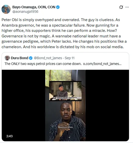 Peter Obi is Overhyped, Overrated - Onanuga (NewsCentral TV)