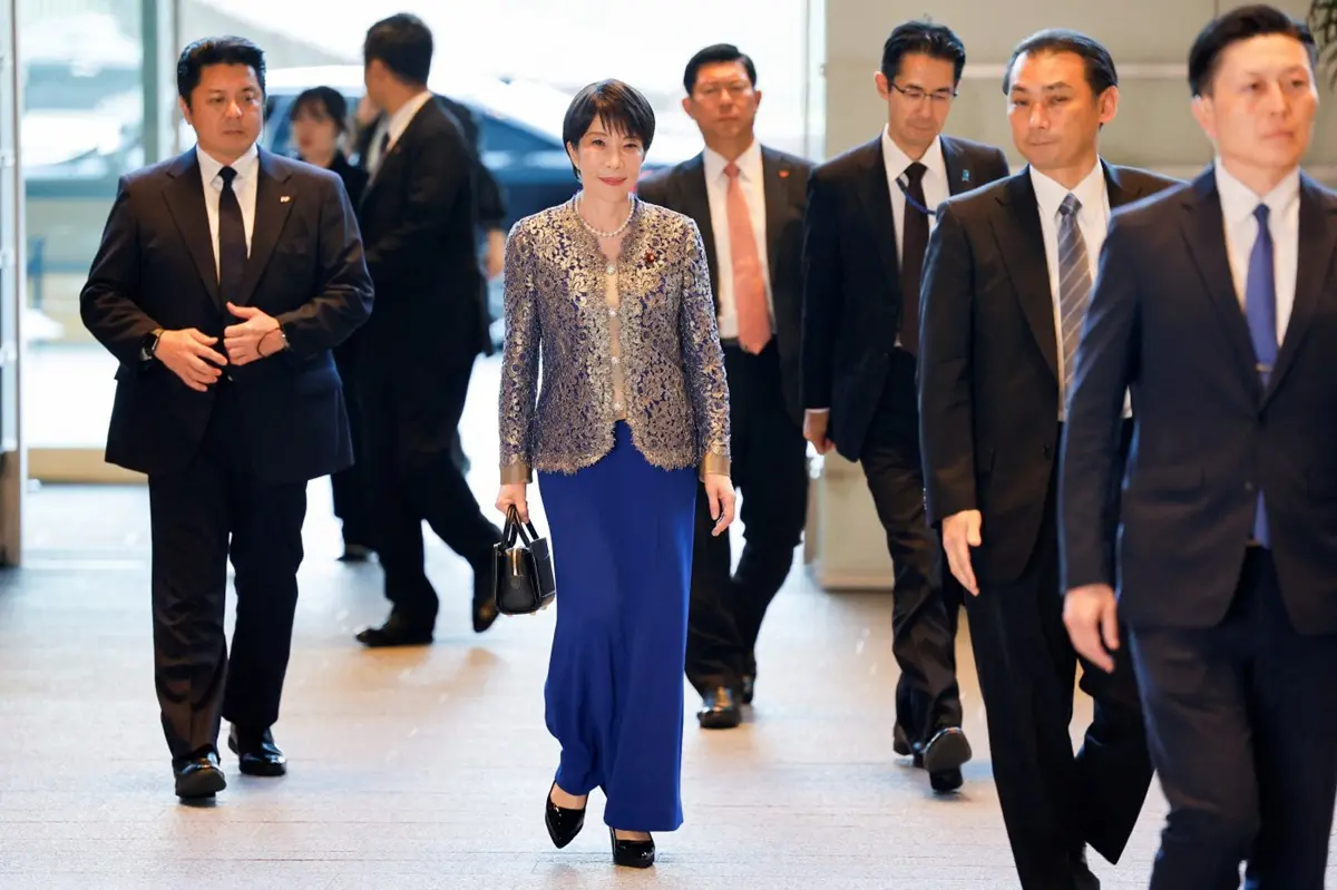 Japan's Prime Minister Sanae Takaichi arrives at her office after visiting the Imperial Palace, on the day of the cabinet reshuffle, in Tokyo, Japan Sept 17, 2026. REUTERS PIC