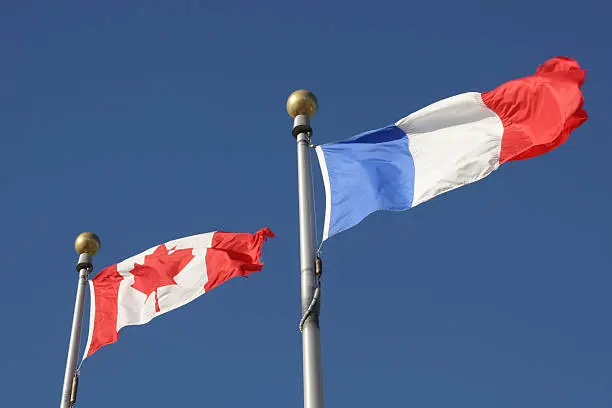 France and Canada flags
