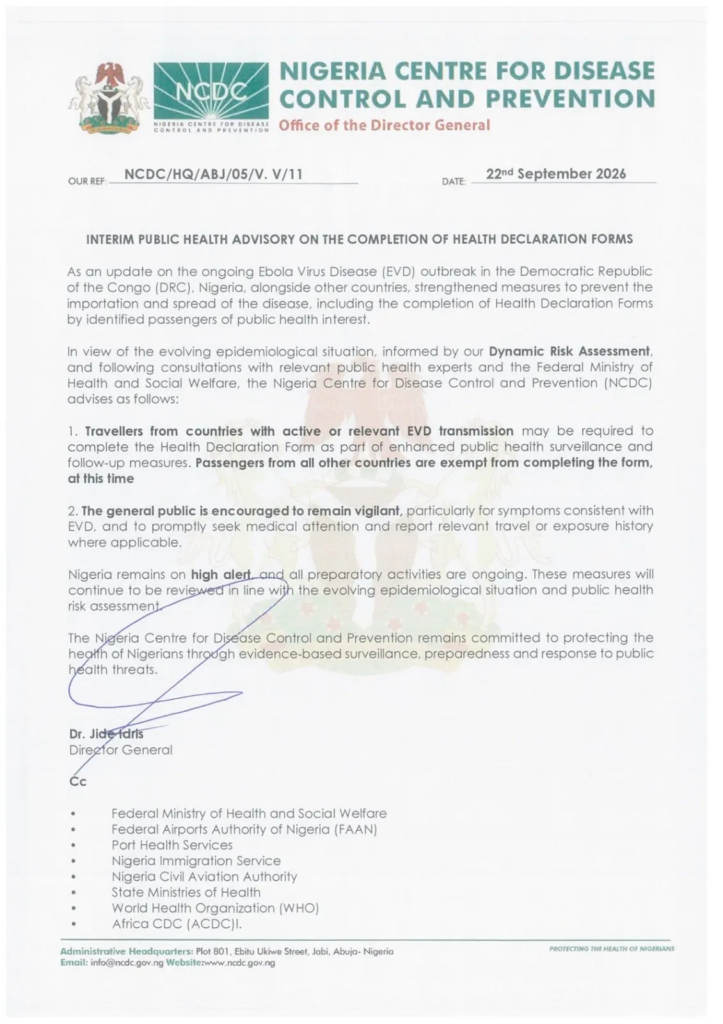 NCDC To Screen Travellers From Ebola-Hit Countries (News Central TV)