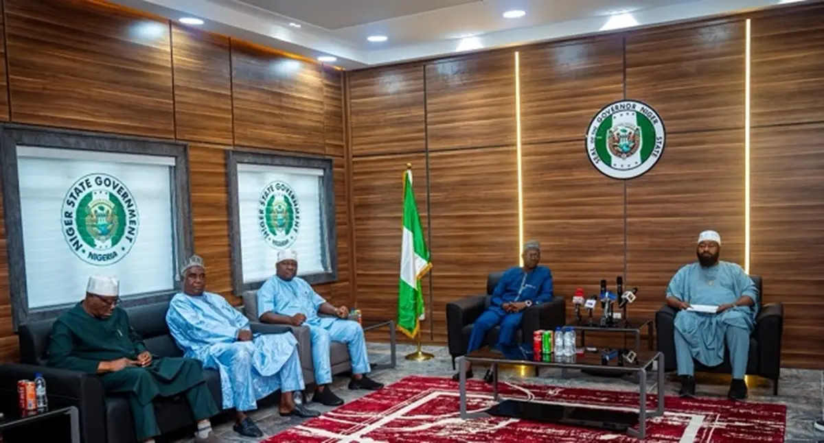 Members of the panel on a courtesy visit to Niger State Governor, Umaru Bago, at the Government House in Minna.