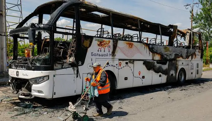Russian Drone Strike Kills Five On Ukraine Bus (NewsCentral TV)