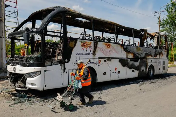 Russian Drone Strike Kills Five On Ukraine Bus (NewsCentral TV)