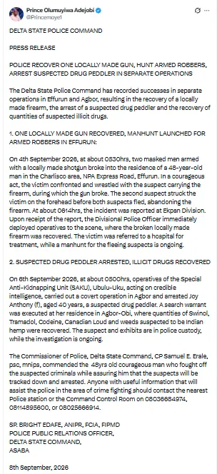 Delta Police Recover Gun, Arrest Drug Suspect (News Central TV)