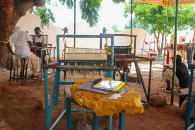 The work area with locally made machines at Centre de Formation Gaaraadji in Garoua