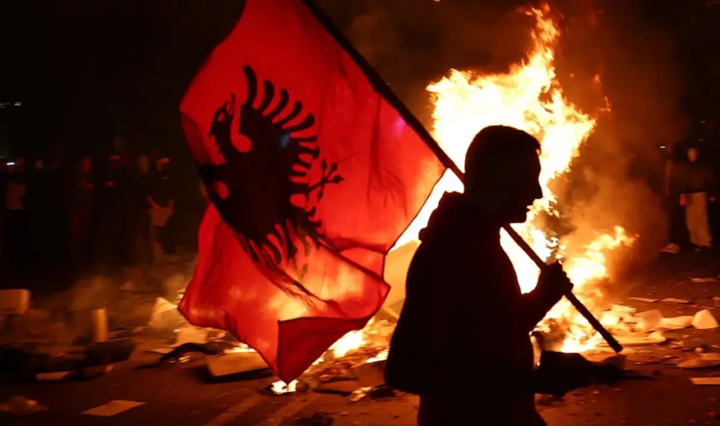 Riot police fire tear gas and water cannon in central Tirana as hundreds of students rally to demand Prime Minister Edi Rama’s resignation and better education.