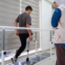 Zuhdi Abou Shanab, a 17-year-old Palestinian boy who lost his entire right leg below the hip during the war in Gaza, undergoes rehabilitation treatment with his prosthetic at a medical centre in Amman on October 13, 2026 as part of the "Jordanian medical corridor" initiative.