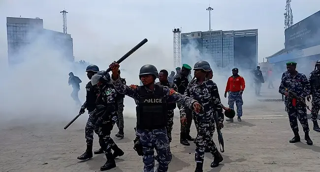 #EndSARS Anniversary: Police Fire Tear Gas