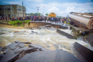 Flood Damages East-West Road in Delta (NewsCentral TV)