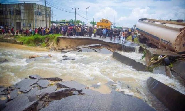 Flood Damages East-West Road in Delta (NewsCentral TV)
