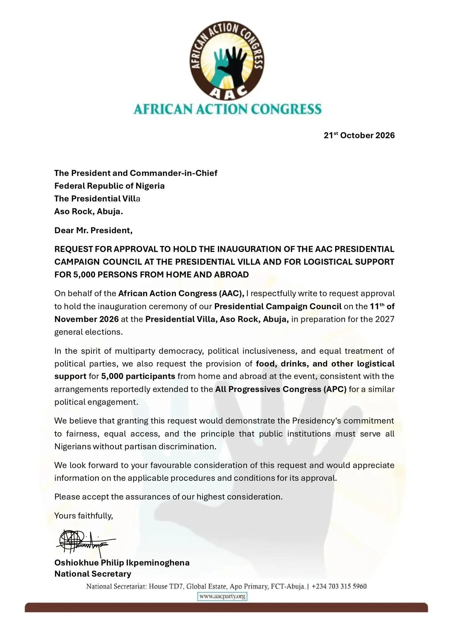 Sowore’s AAC Seeks Aso Villa for Campaign Council Inauguration