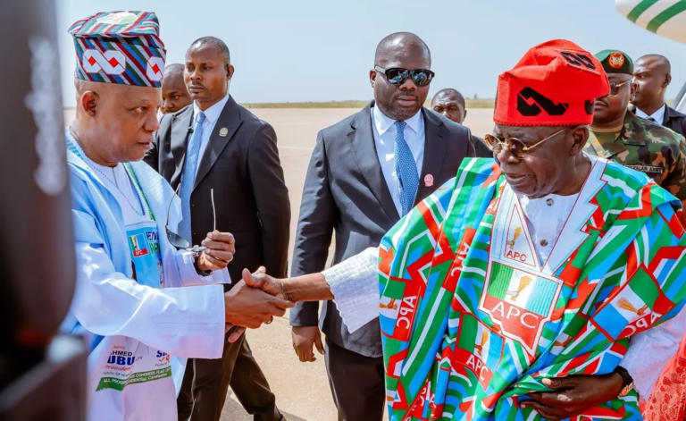 Tinubu, Shettima Arrive Kaduna for APC Campaign Flag-off