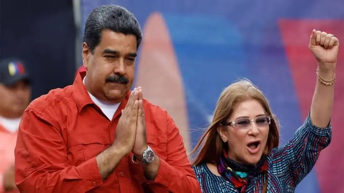Ousted Venezuelan President Nicolas Maduro with his wife and First Lady Cilia Flores.