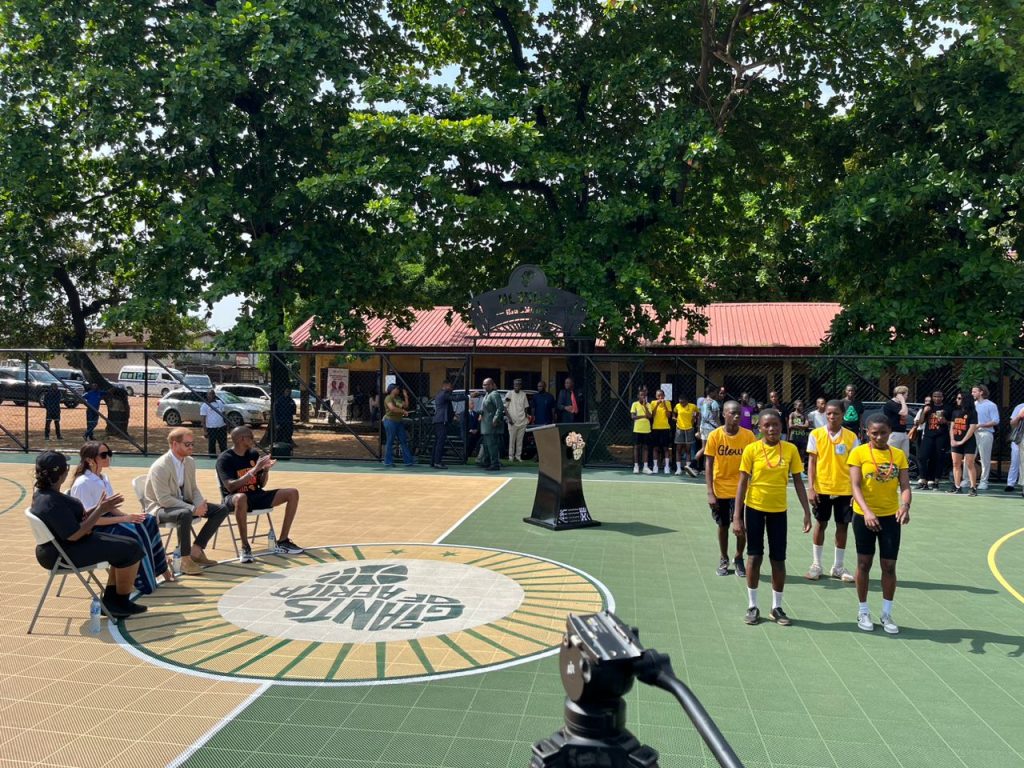 (IN PICTURES) Prince Harry, Meghan Markle & Masai Ujuri visit Secondary School in Nigeria