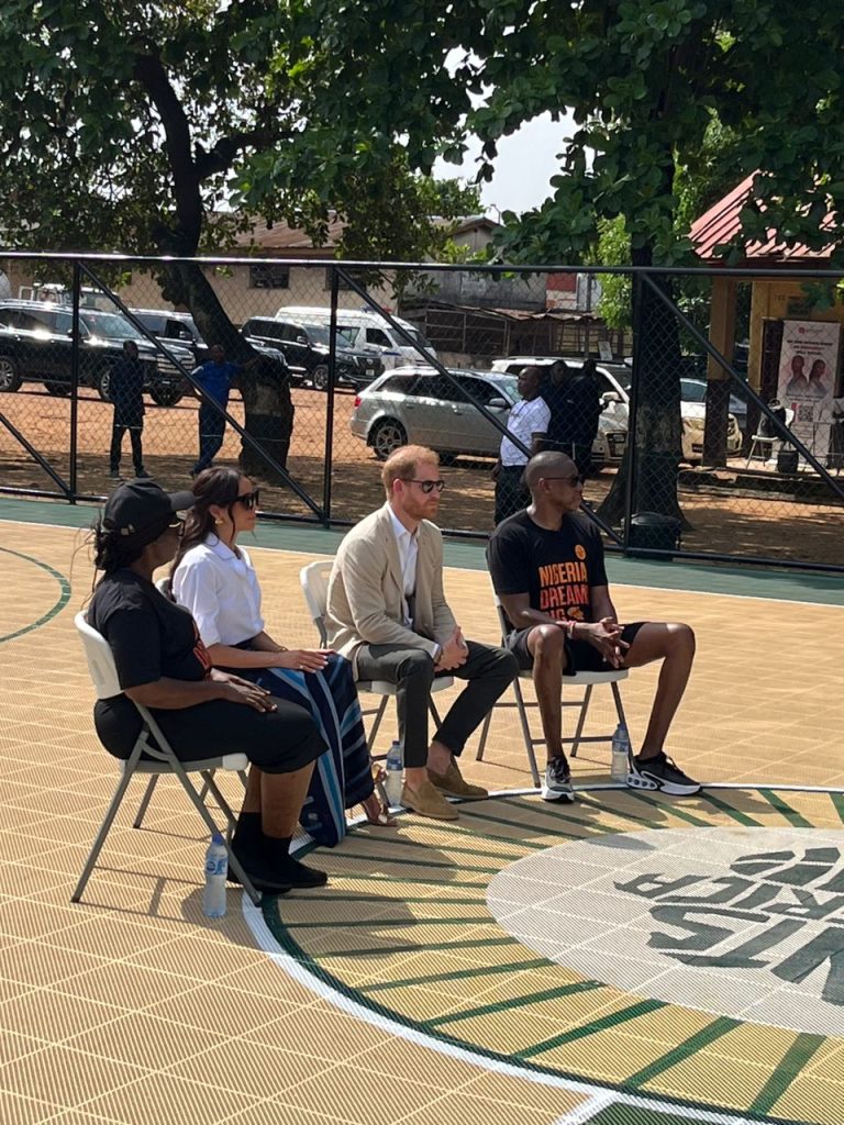 (IN PICTURES) Prince Harry, Meghan Markle & Masai Ujuri visit Secondary School in Nigeria