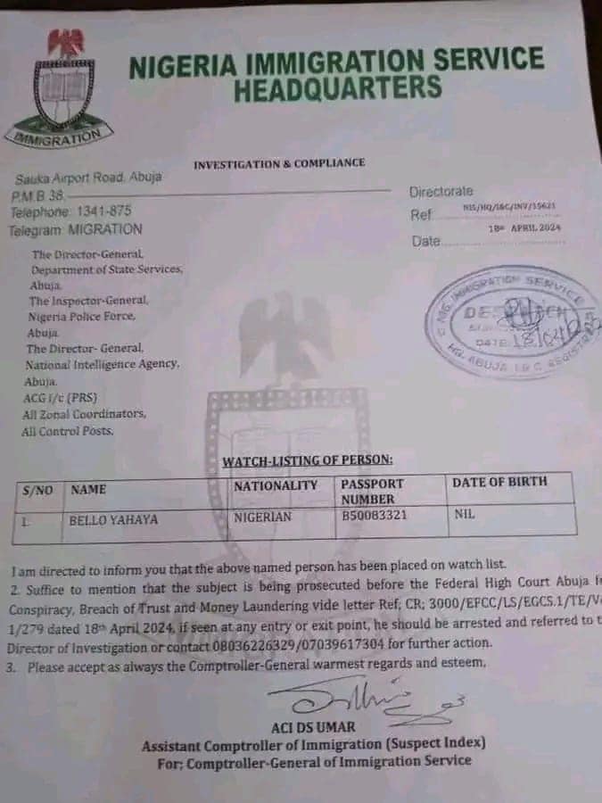 According to reports, Yahaya Bello, the former Governor of Kogi State, is currently facing challenges after being stripped of police protection.