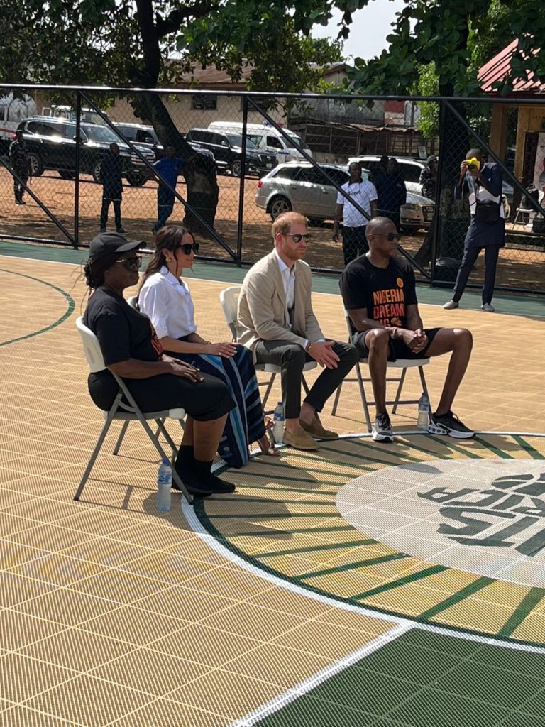 (IN PICTURES) Prince Harry, Meghan Markle & Masai Ujuri visit Secondary School in Nigeria