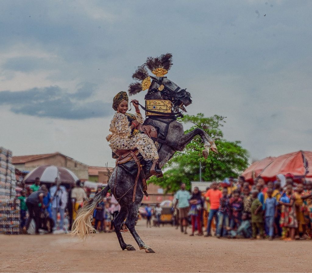 Adesile Blends Tradition and Style with Ojude Oba Equestrian Fashion