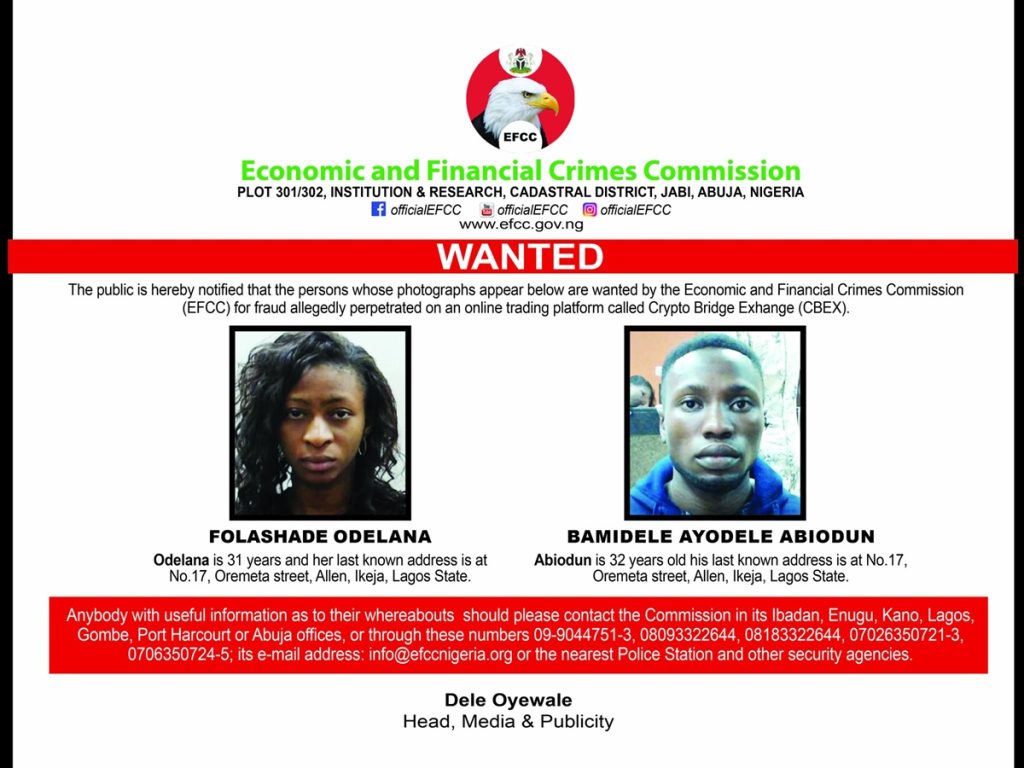 CBEX Fraud: EFCC Declares Two More Suspects Wanted