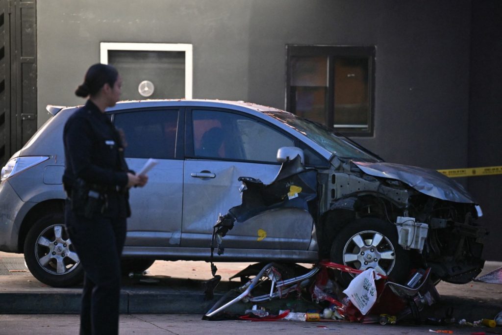 Driver_Car rams Los Angeles crowd, injuring at least 20: fire department