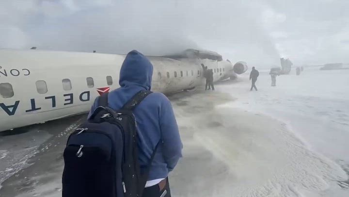 Delta Flight Crashes at Toronto Airport, 8 Injured in Upside-Down Landing