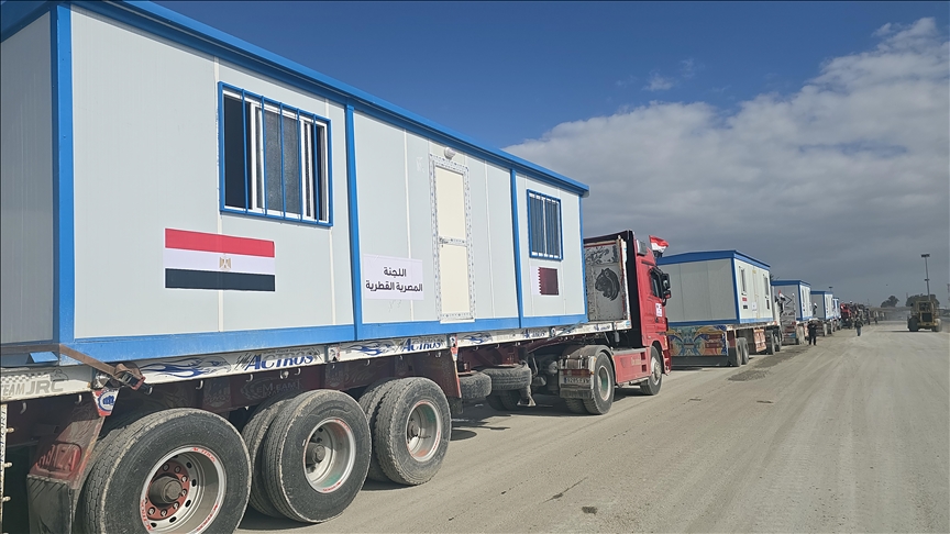 Egypt Delivers Mobile Shelters to Gaza After Mediation Efforts
