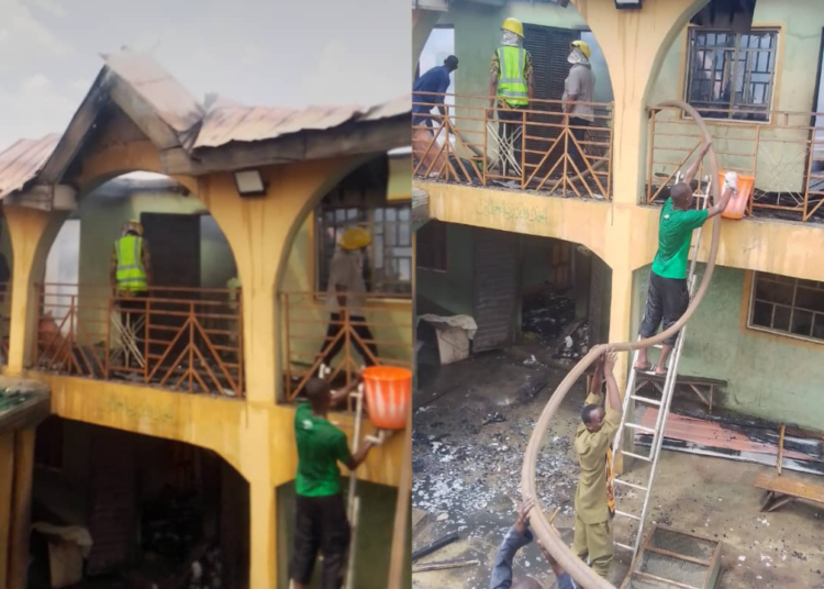 Fire From Gas Cooker Guts Building in Kwara