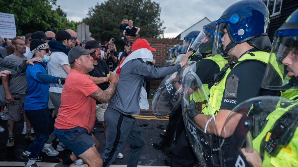 Fresh Clashes Outside London Migrant Hotel.