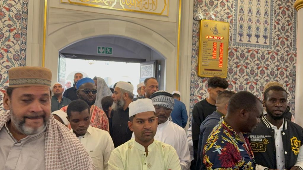South African Muslims celebrate Eid at Nizamiye Mosque