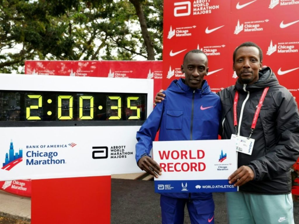 Kelvin Kiptum and his coach Gervais Hakizimana