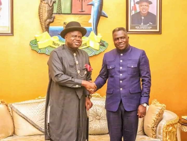 Liberian Vice president Kpang Koung and Governor Douye Diri (News Central TV)