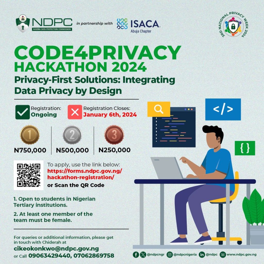 NDPC, ISACA Abuja Chapter Open Applications for Code4Privacy Hackathon