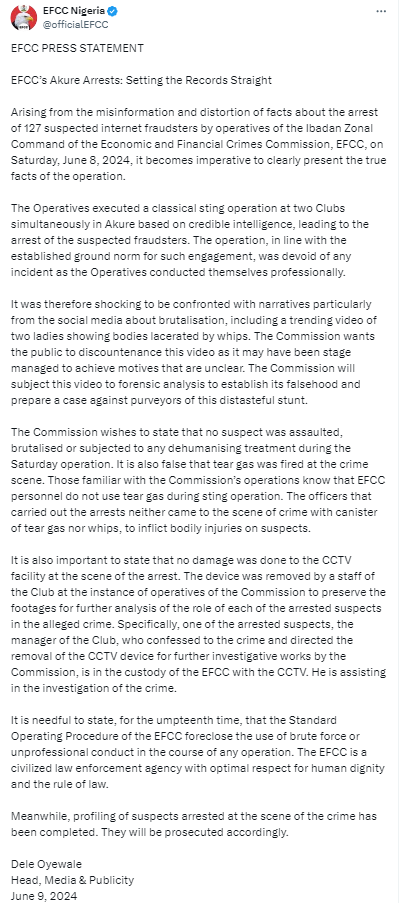 Nigeria 127 Suspected Internet Fraudsters Arrested in Ondo