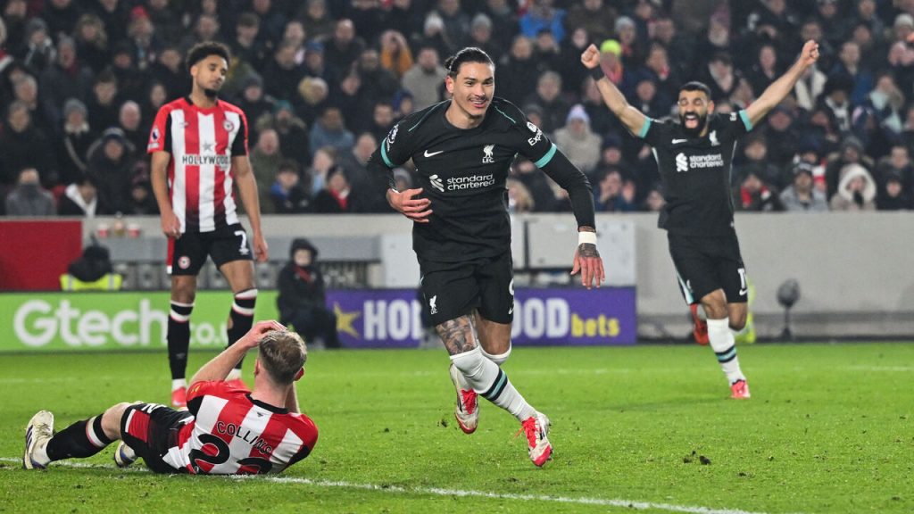 Nunez Rescues Liverpool with Late Double Against Brentford
