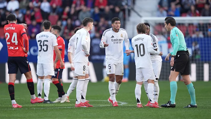 Real Madrid Held to 1-1 Draw at Osasuna, Bellingham Sent Off