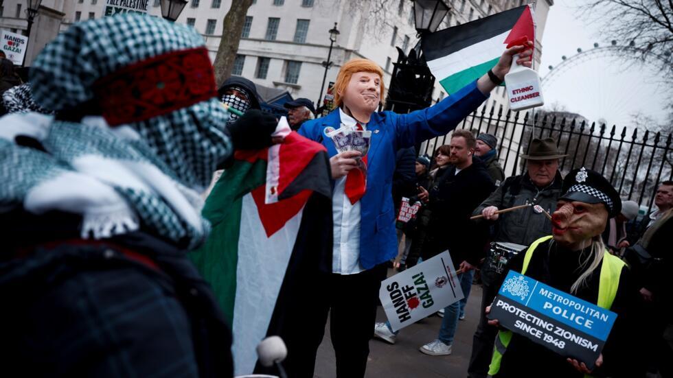 Thousands Protest in London Against Trump’s Gaza Plan.