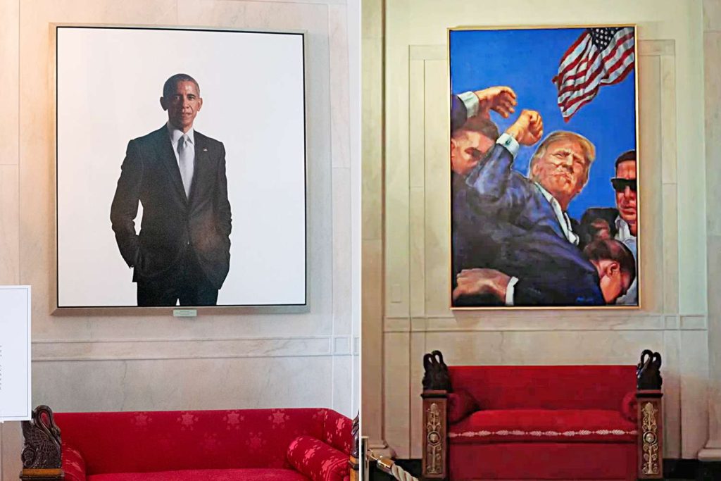 Trump Replaces Obama Portrait at White House with Painting of Himself