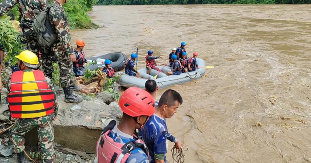 Landslide Sweeps Two Buses into River in Nepal, Over 60 Missing